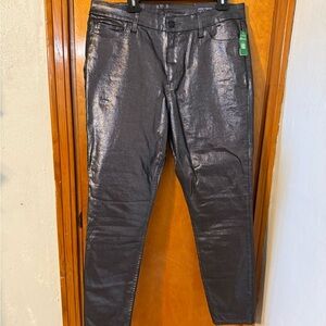 GAP Metallic Silver High Rise Leggings Size 16/33L